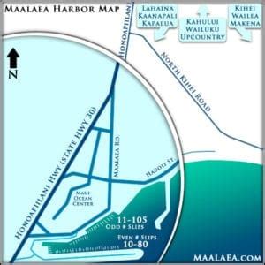 Maalaea Harbor Map - Slip #s, Parking, Restaurants, Directions