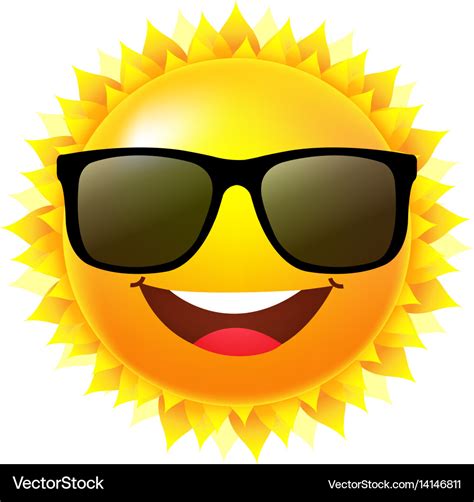 Sun with sunglasses Royalty Free Vector Image - VectorStock