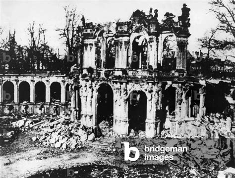 Image of Zwinger palace in dresden, germany in ruins after the anglo ...