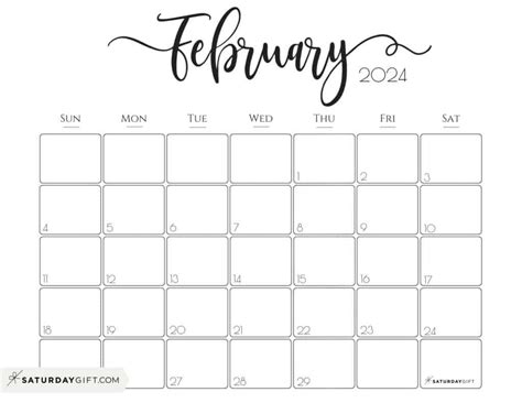 Elegant Printable Calendar 2024 by SaturdayGift - Readers' Favorite | Calendar printables ...