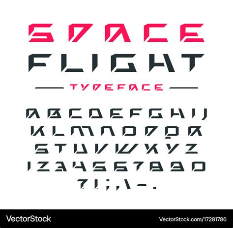 Futuristic font in cosmic style Royalty Free Vector Image