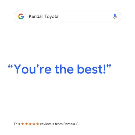 Share your recent experience with us! | Kendall Toyota