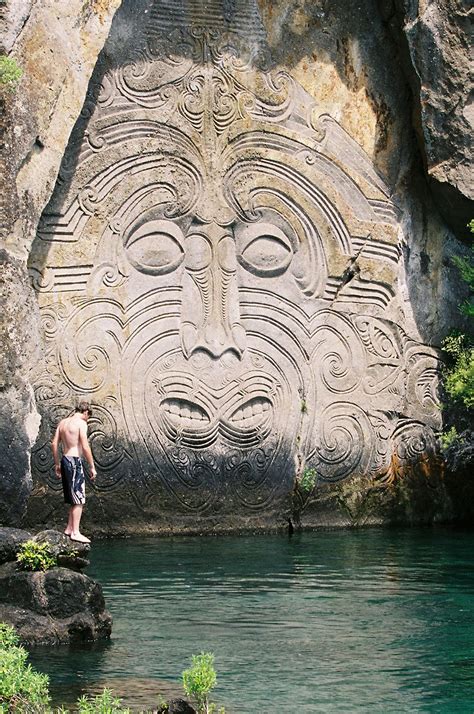 You'll need to hop on a boat to see the amazing Maori rock carvings at ...