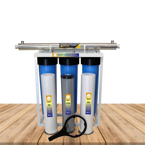 whole house water filtration three stage filter with UV - Aqua Care