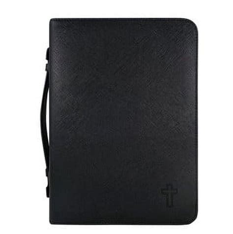 Cross Bible Cover, Textured Leather-Look Bible Cover, Black, Large - Walmart.com