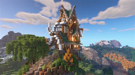 Minecraft Timelapse | Epic Steampunk House on a Floating Island - BlueNerd