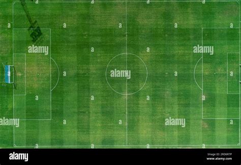 zenithal aerial view of a natural grass football field Stock Photo - Alamy