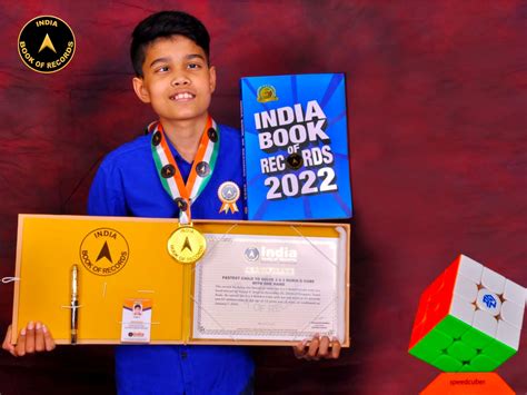 Fastest child to solve 3 x 3 Rubik's Cube with one hand - India Book of Records
