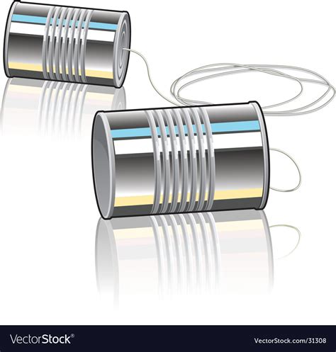 Tin can telephone Royalty Free Vector Image - VectorStock