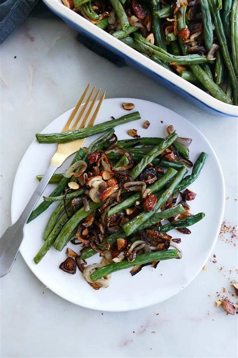 Healthier Green Bean Casserole with Almonds - It's a Veg World After All®