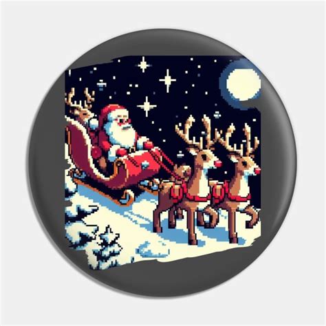 8-bit pixel art scene of Santa's sleigh and reindeer - Pixel Art - Pin ...