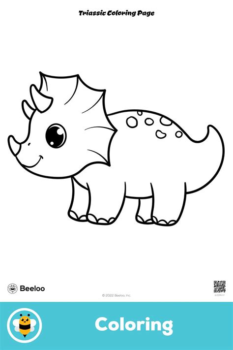 Easy dinosaur-themed coloring page for kids ages 3 and up. Featuring: Trike, triceratops ...