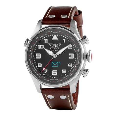 Aviator Smart Watch Men's Watch, Silver - Lufthansa WorldShop