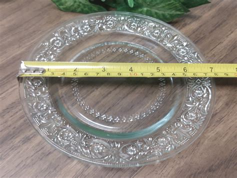 4 GLASS DESSERT PLATES 7 Vintage | Etsy