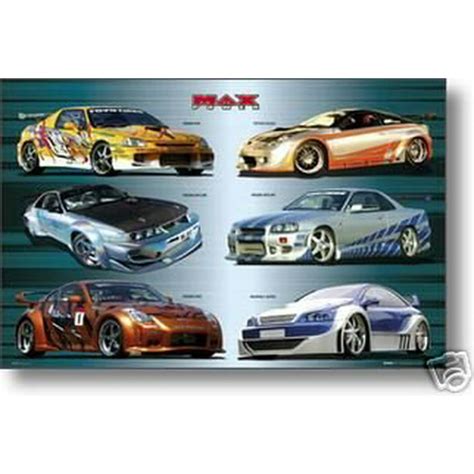 Max Power Poster Nissan Racing Cars Collage New 24x36 - Walmart.com ...