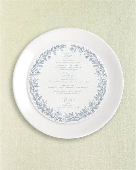 Round Dinner Menus – Empress Stationery