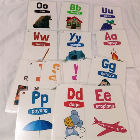 Kidszoe filipino tagalog educational flashcards alphabet reading abakada flash cards shapes ...