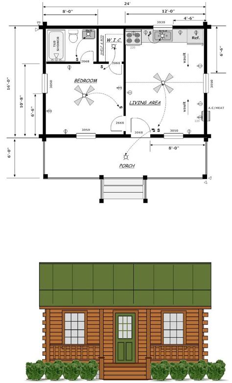 Small Cabin Floor Plans 16 X 24