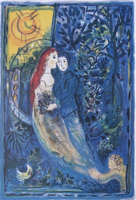 Marc CHAGALL (d’après) : Les mariés - Lithographie signée | Barnebys