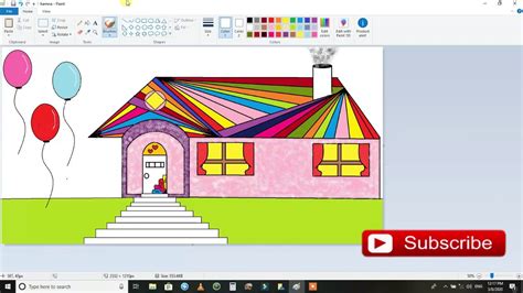 how to draw house | Big Home in ms paint | Windows Paint | Drawing | AA ...