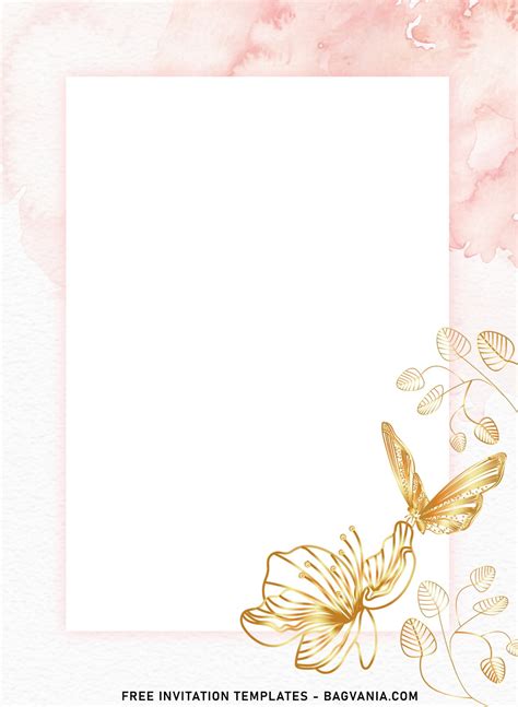 8+ Sparkling Gold Butterfly And Flower Birthday Invitation Templates ...