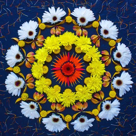 Beautiful Mandalas Made From Flowers by Kathy Klein | Teleflora blog Rangoli Designs Flower ...