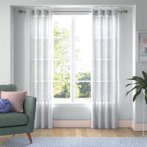 Wayfair Basics® Solid Sheer Grommet Single Curtain Panel & Reviews ...