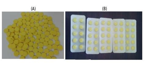 Metronidazole tablets before (A) and after blistering. | Download ...