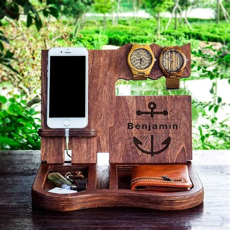 Amazon.com: gifts for men,Night Stand Valet,Wood Valet,mens valet ...