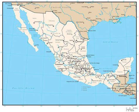 Large Map Of Mexico States