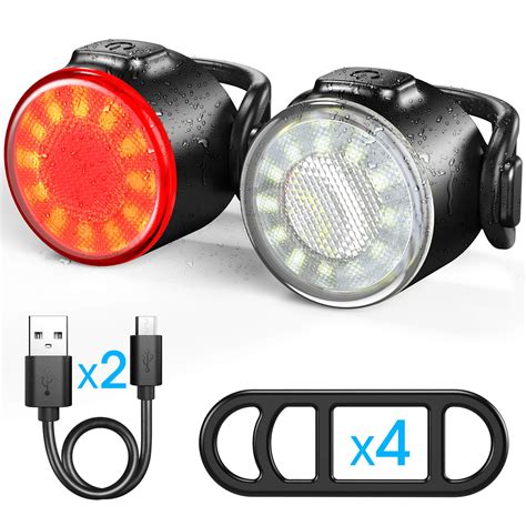 Buy Bike Lights Set, USB Rechargeable Bicycle Safety Lights - Easy to ...