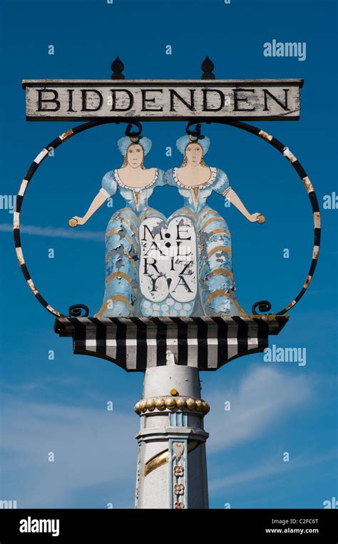 Biddenden Village Sign Kent England uk Stock Photo - Alamy