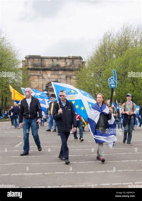 Glasgow, Scotland. 5th May 2018. Protesters marching into Glasgow Green ...