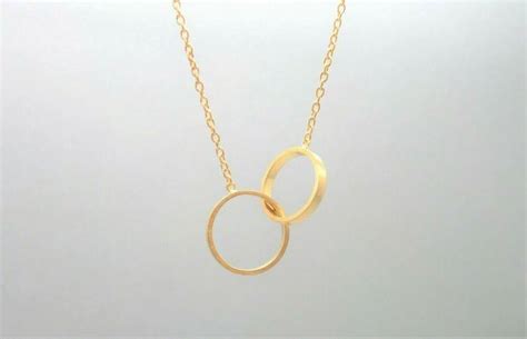 Double Circle 18K Yellow Gold Pendant Necklace – MJW Jewelry: Find Your ...