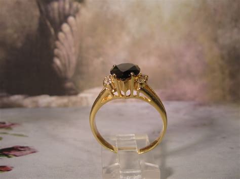 Brown Topaz Ring, Pear Shaped Brown Topaz Colored Gem, 6 Austrian Crystal Clear Round Accent ...