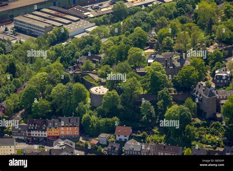 Aerial view, Upper Castle, Siegberg, Schlossberg, Siegen, Siegen ...