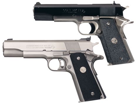 Two Colt Semi-Automatic Pistols -A) Colt MK IV Series 80 Combat Elite ...