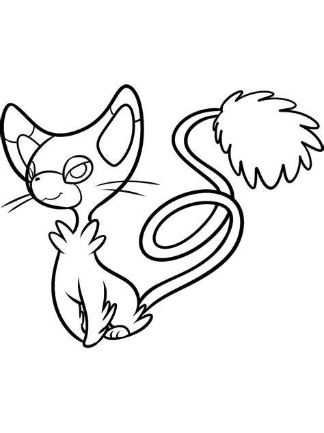 Glameow Pokemon coloring page - Download, Print or Color Online for Free