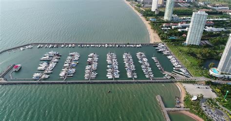 Aerial view of Marina yacht boat on the bay 1622112 Stock Video at Vecteezy