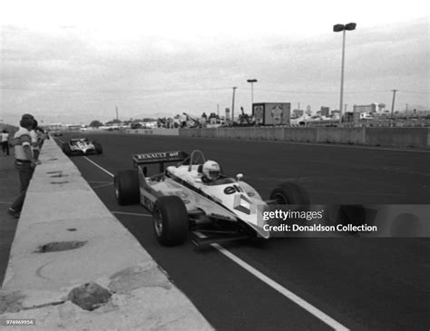 Rene Arnoux drives in the 1982 Caesar's Palace Grand Prix Formula One ...