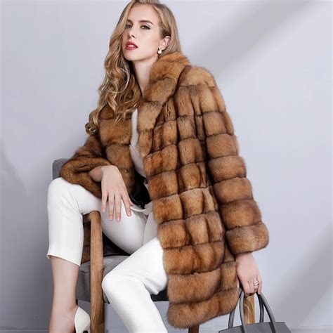 Luxury fur coat women high end top quality winter natural fur jacket ...