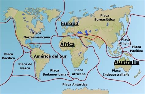 revisa un mapa de placas tectónicas y Escribe los nombres según corresponda América del Sur ...