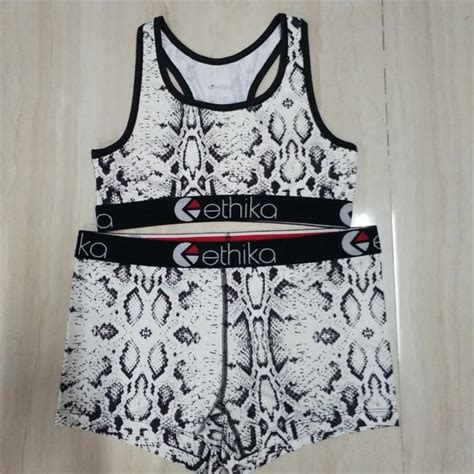 2020 Ethika Women Designer Swimwear Sports Bra + Shorts Trunks Brand Tracksuit Quick Dry ...