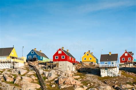 Colorful Houses in Greenland Stock Photo - Image of beautiful, polar ...