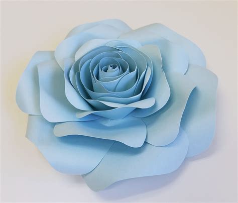 Light Blue Paper Rose (3 Sizes) | Paper flowers, Paper roses, Giant ...