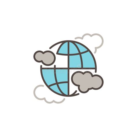 Earth Globe with Clouds Vector Concept Modern Icon or Sign Stock Vector - Illustration of ...