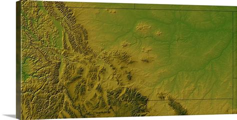 Topographic map of Montana Wall Art, Canvas Prints, Framed Prints, Wall Peels | Great Big Canvas