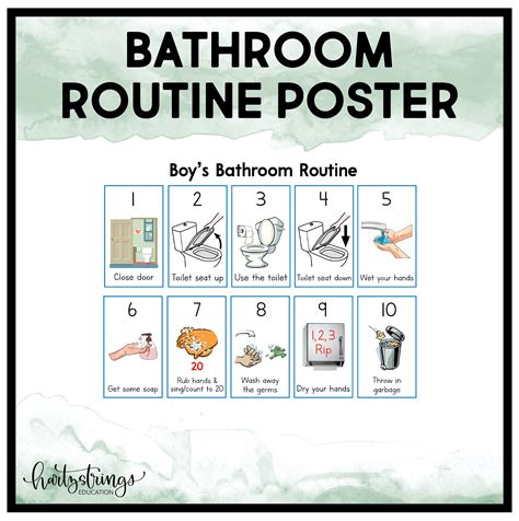 Bathroom Routine Poster Separate Boy and Girl Routines Two | Etsy