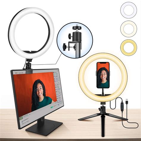 Desktop Ring Light 10.2 with Clamp Mount,Selfie Tabletop Ringlighting ...