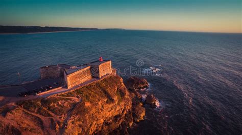 Nazare Lighthouse, Portugal Stock Image - Image of oceanscape, harbor ...